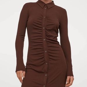 H&M Brown Jersey Shirt Dress